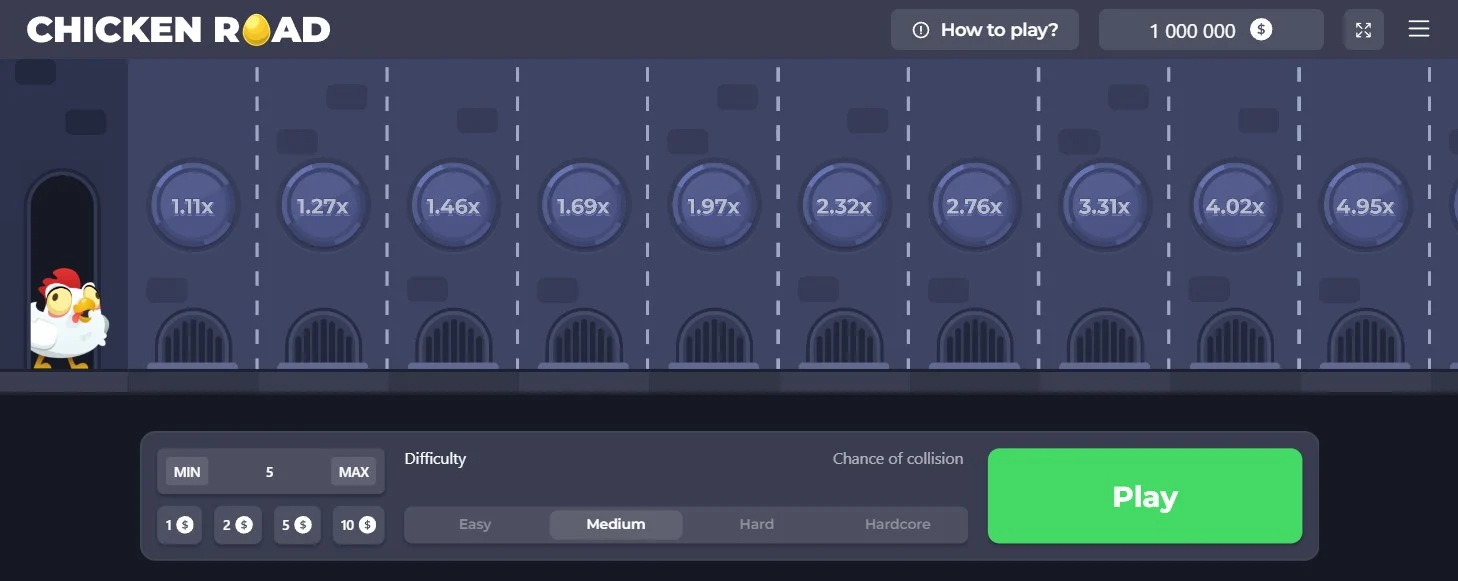 Graphiques et images d'interface de Chicken Road.