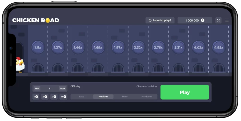 Mobiele applicatie Chicken Road.
