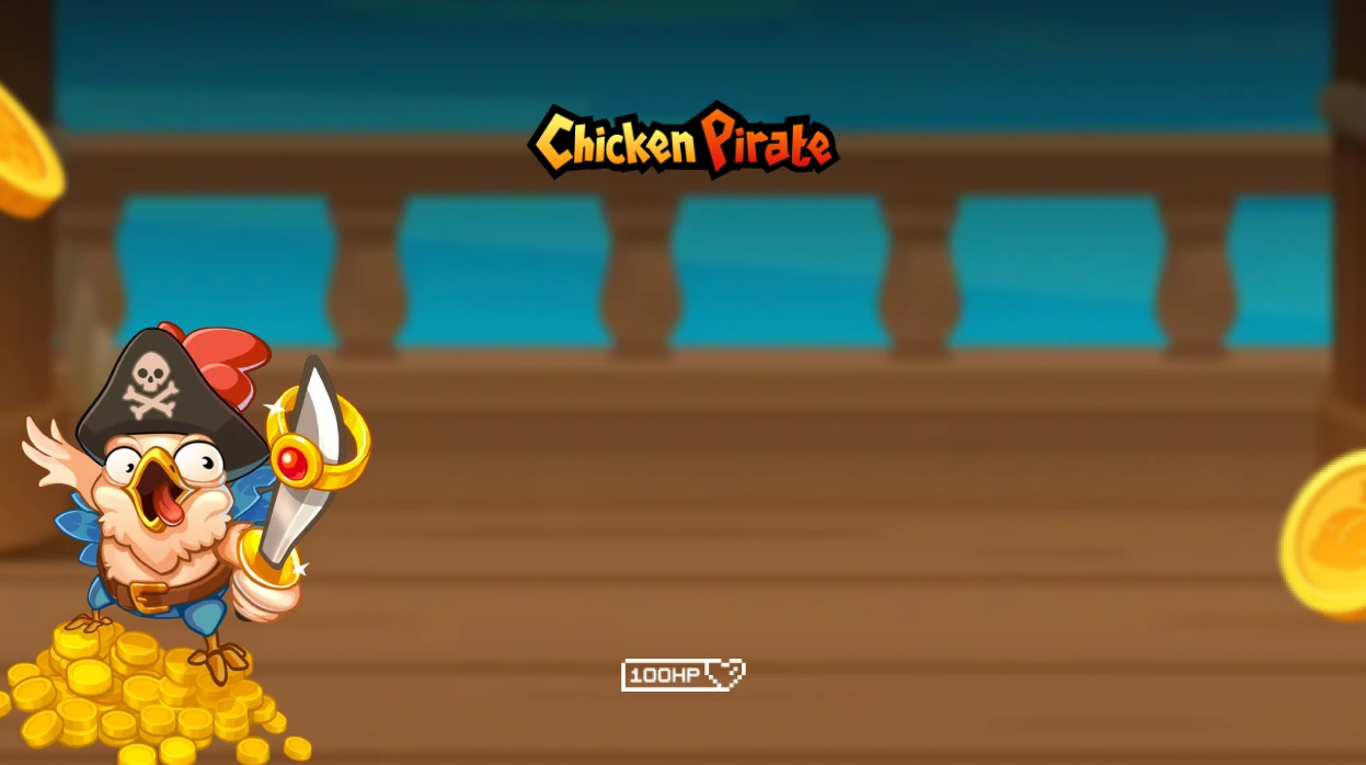 Chicken Pirate 100Hp Gaming background for demo.