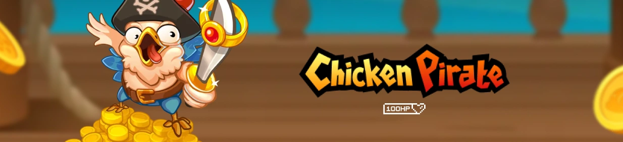 Chicken Pirate Slot Wide Banner.